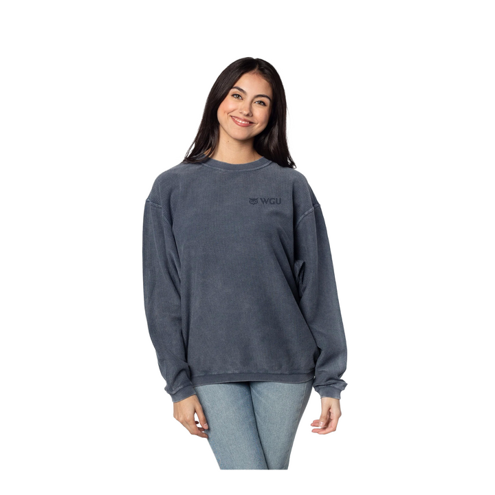 Womens Corded Crew Sweatshirt