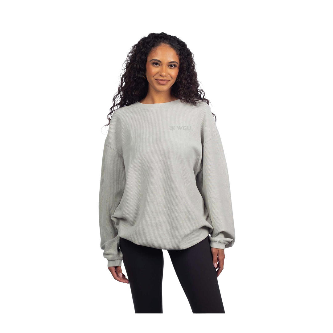 Womens Corded Crew Sweatshirt