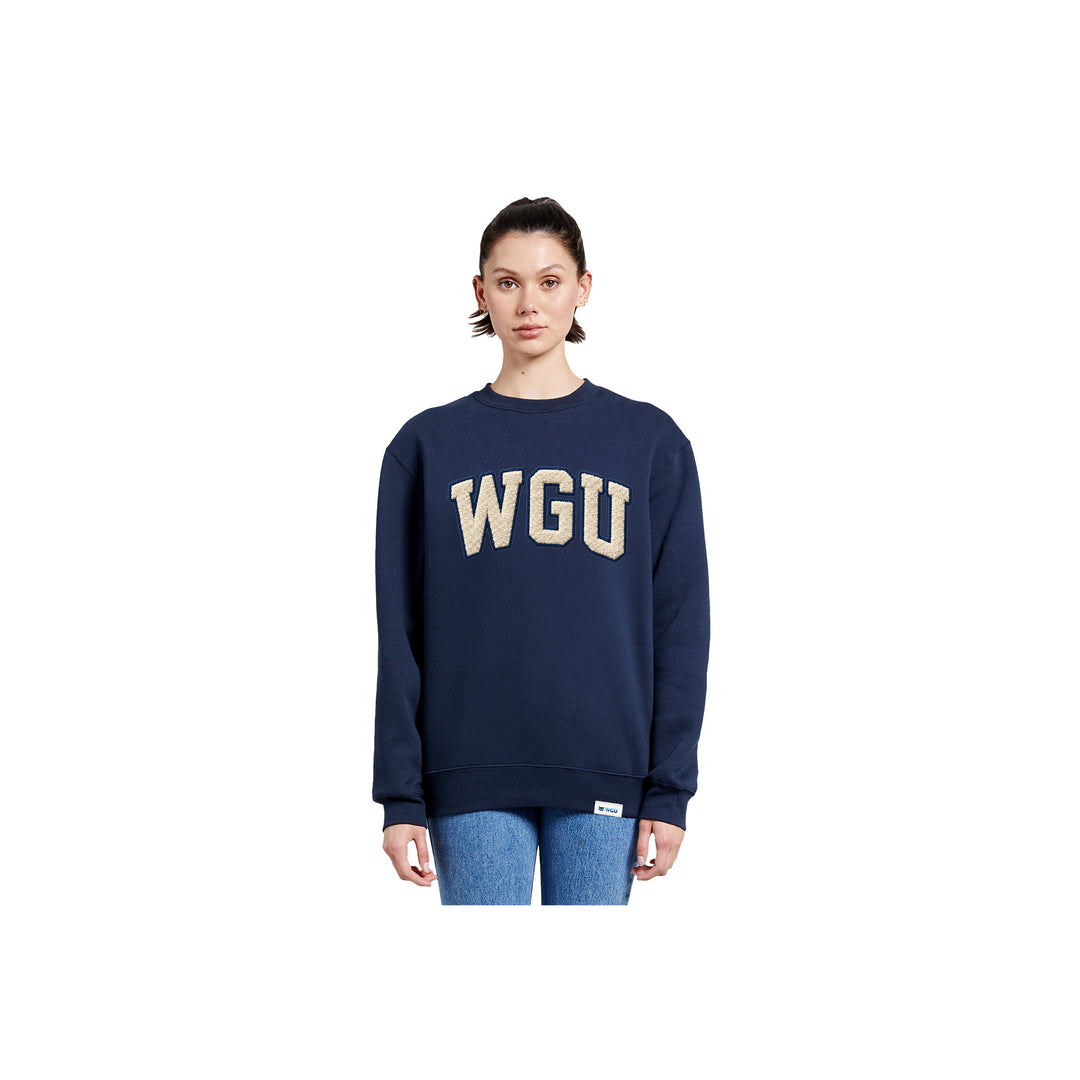 WGU Unisex Chenille Patch Crewneck Sweatshirt