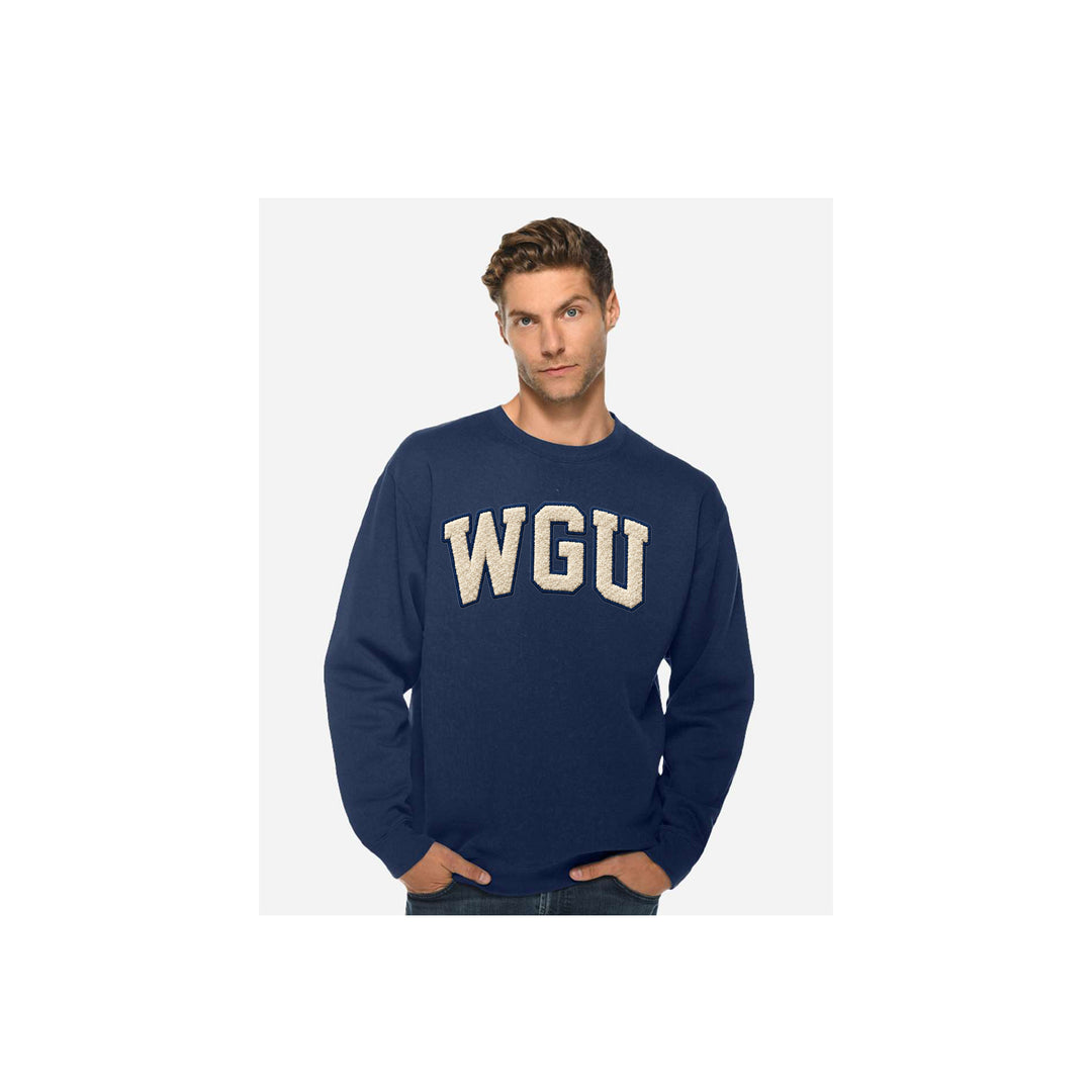 WGU Unisex Chenille Patch Crewneck Sweatshirt