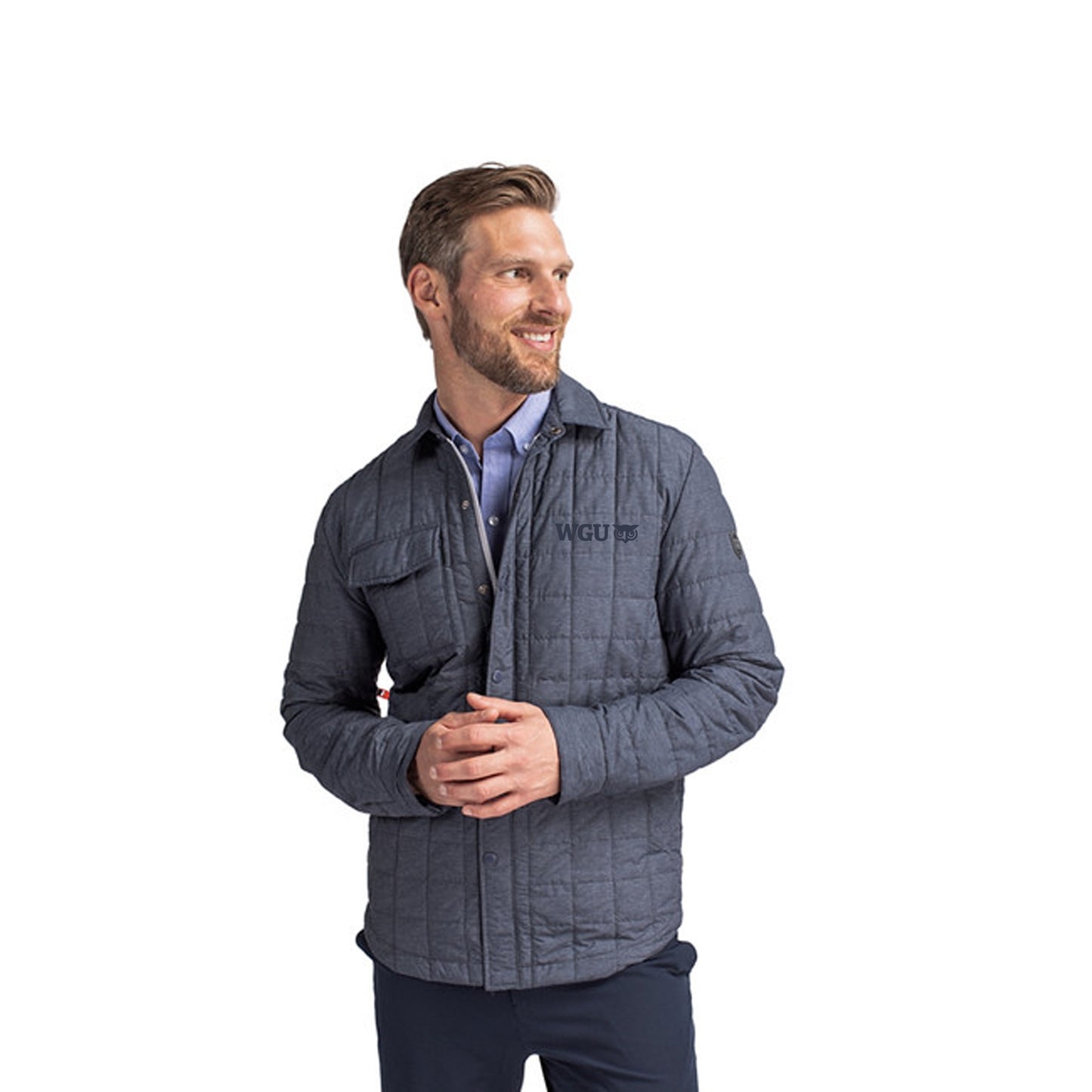 Cutter & Buck Embroidered Rainier PrimaLoft® Mens Eco Insulated Quilted Shirt Jacket