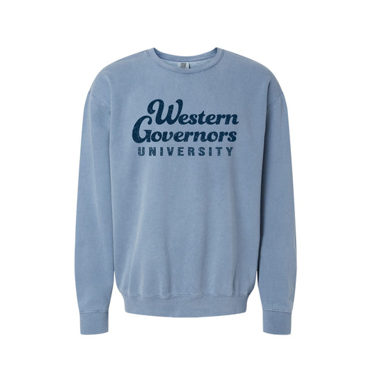 Unisex Western Governors Cursive Comfort Colors Garment Dyed Crew Sweat