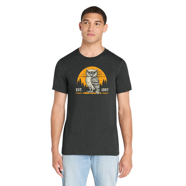 WGU Men's Vintage Owl Sunset Graphic Tee