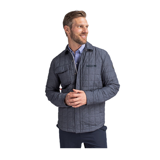 Cutter & Buck Embroidered Rainier PrimaLoft® Mens Eco Insulated Quilted Shirt Jacket