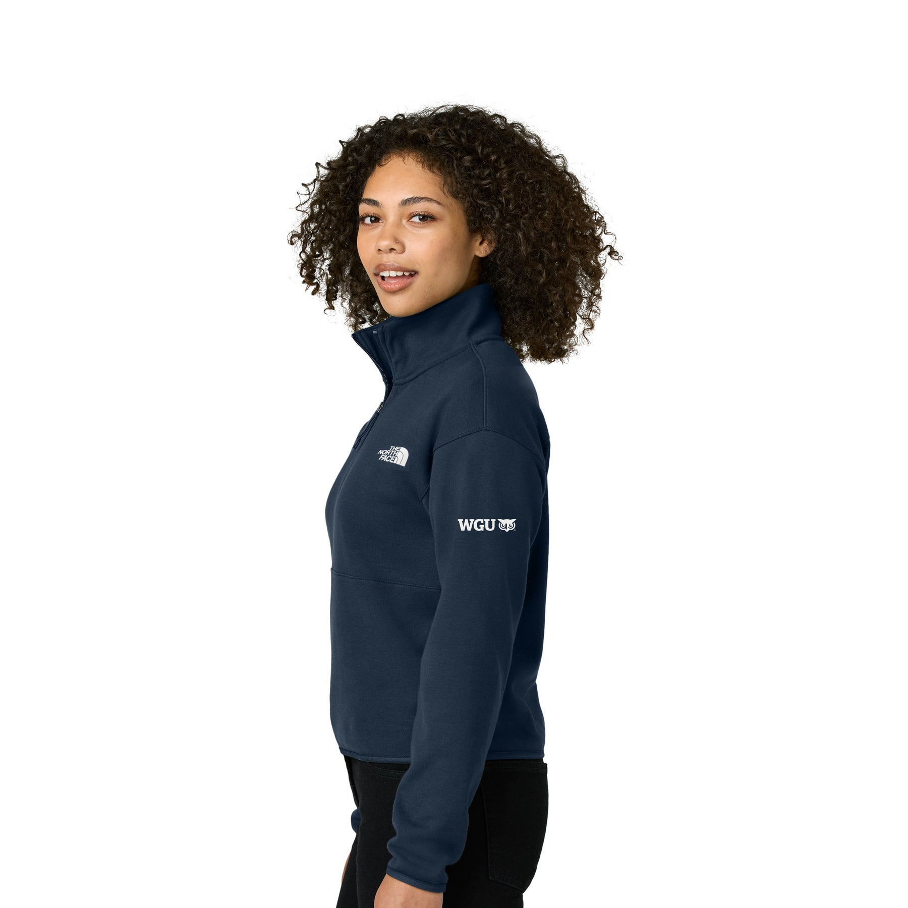 BRIEFING 2024 クルーネック ウインド／ネイビーM The North Face® Women's Double-Knit 1/2-Zip Fleece WGU Embroidery